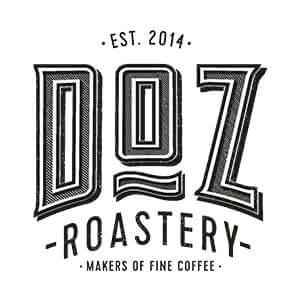 Logo of DOZ Roastery, established in 2014, showcasing specialty coffee branding.
